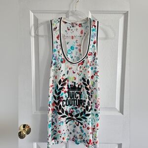 Juicy Couture Y2K Paint Splatter Racerback Tank Top